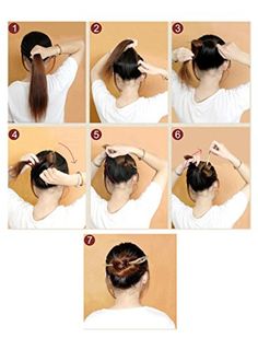 Hairpin Hairstyle, Hairstyles For Hair, How To Bun, Cute Bun, Hairstyle Braids, Sleek Updo