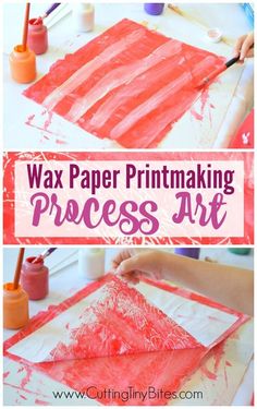 an art project that uses wax paper and glue