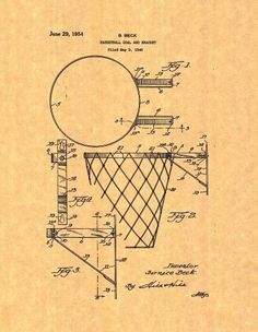 an old basketball goal is shown in this drawing from the early 1900's,