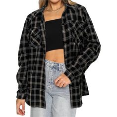 *Featurethis Plaid Flannel Shirt Is Made Of 98% Cotton 2% Spandex, Super Soft And Comfortable. Button Front Closure, V-Neck, Two Chest Flap Pockets, Roll Up Long Sleeve, Curved Hem, Slim Fit. *Casual & Formalclassic And Versatile, This Flannel Shirt, Can Be Worn With Crop Tops, Jeans, Shorts And Sneaker For A Leisure Look, Or With Bodycon Dresses, Wrapped Skirt And Heels, Boots For A Street Style, Or Regular Wear For A Crisp And Smart Business Look. *All Seasons And Occasions Suitable This Butto Black Long Sleeve Flannel Shirt For Fall, Black Collared Flannel Shirt For Winter, Black Collared Flannel Shirt With Buttons, Black Collared Flannel Shirt, Black Long Sleeve Flannel Shirt With Button Closure, Black Flannel Shirt With Button Closure, Black Long Sleeve Flannel Shirt, Black Button-up Shirt For Fall, Black Button-up Casual Flannel Shirt