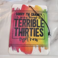 there is a sign that says sorry i'm cranky, terrible thrifts not now