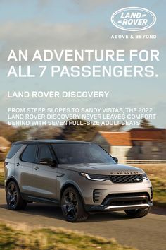 the land rover advertises an adventure for all 7 passengers