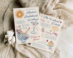 two cards with different types of cocktails on them