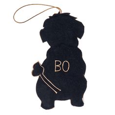 Bo Ornament-Back Portuguese Water Dog, Water Dog, Gold Thread, Gold Threads, Christmas In July, This Year, Felt, Thread, Christmas Tree