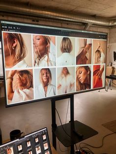 a computer screen with multiple images of women in different colors and sizes on the monitor