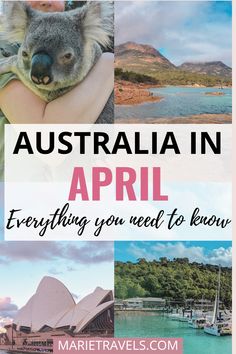 australia in the background with text overlay that reads, australia in april everything you need to know