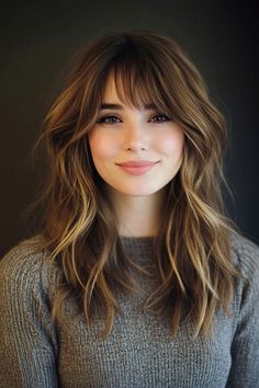 32 Crazy Good Layered Hairstyles for Thin Hair in 2024 – CreativeBooster Side Part Bangs Wavy Hair, Haircut With Side Bangs And Layers, Brown Long Hair Curtain Bangs, Frame Bangs Long, Face Framing Fringe Long Hair, Straight Bangs With Layers, Hair At 40 For Women, Wispy Bangs Medium Hair Choppy Layers, Lob Bangs Round Face