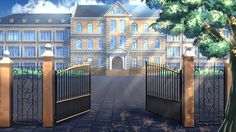 an image of a gated entrance to a mansion