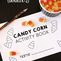 a candy corn activity book for kids to print out and use with crayons