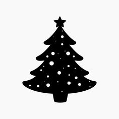 a black and white christmas tree with snowflakes on it's bottom half