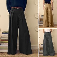 Mens High Waist Zipper Formal Work Bottoms Loose Trousers Wide-Leg Long Pants | eBay High Waisted Pants Men, Loose Trousers Outfit, Mens High Waisted Trousers, Work Bottoms, Mens Wide Leg Trousers, Wide Leg Pants Men, Trousers Outfit Men, Vintage Wide Leg Pants, Wide Leg Pants Pattern