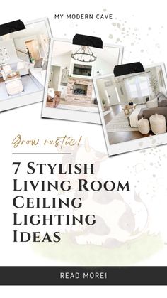 an advertisement for a living room lighting idea