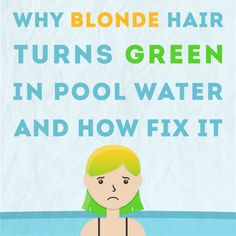 Blonde Hair Turned Green, Chlorine Green Hair, Pool Day Hair, Chlorine Hair, Green Pool Water, Blonde Back, Swimmers Hair, Blonde Hair Care, Green Pool