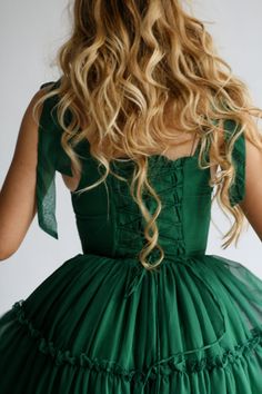 The Siena Dress in Evergreen – Wild Rose & Sparrow Main Character Dress, Dark Emerald Green, Dark Fairytale, Corset Boning, Corset Skirt, Tier Dress, Scooped Neckline, Us Destinations, Three Tier