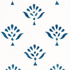 a blue and white flower pattern is shown