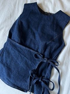 Celana Fashion, Denim Bows, Trendy Diy, Bow Top, Diy Blouse