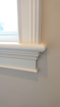 the corner of a window with white trim