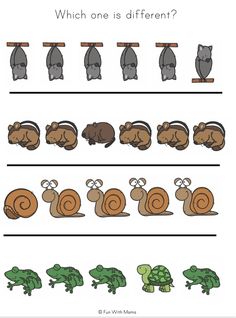 a printable worksheet with different animals and snails