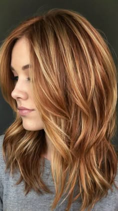 How to Achieve a Half-Up Half-Down with Fall Hair Colors Copper Blonde Shine Copper Strawberry Blonde, Gingerbread Blonde, Highlights Red Hair, Mother Of Bride Makeup, Hair Colors For Fall, Fall Hair Colors Copper, Blonde Copper, Color Melting Hair, Highlights Red