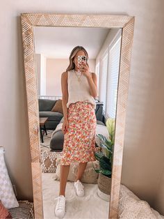 Midi Skirt Teacher Outfit, Teacher Outfits Elementary Dresses, Garment Friendly Outfits, Teacher Skirt Outfits, Teaching Outfits Elementary, Elementary Outfits, Emo Summer Outfits, Summer Outfits Elegant, Teacher Outfits Summer