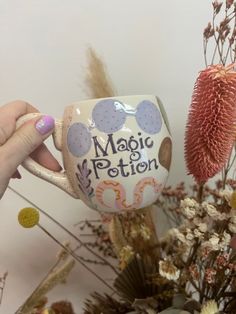 Magic potion mini hug mug Art Shop Ideas, Hug Mug, Magic Potion, Love Potion, Shop Ideas, Art Shop, Mango, Vibrant Colors, Mug