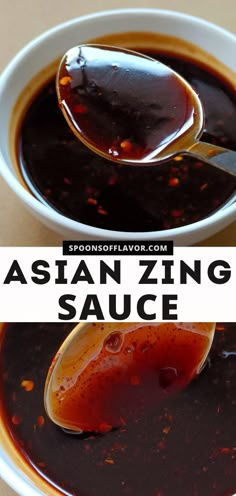 2 images showing Asian zing sauce in a white bowl. Asian Zing Sauce, Asian Dipping Sauce Recipes, Asian Sauce Recipes, Stir Fry Sauce Easy, Homemade Stir Fry Sauce, Asian Dipping Sauce, Vegetarian Stir Fry, Teriyaki Sauce Recipe