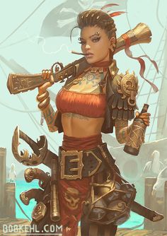 Art of Bob Kehl Pirate Girl, Creature Fantasy, Character Design Cartoon, Pirate Art, Pirate Woman, Game Character Design, Pirate Ship