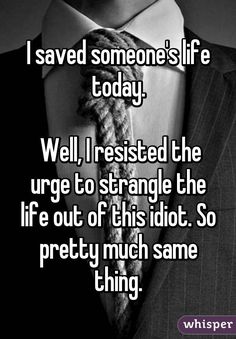 a man wearing a suit and tie with the words i saved someone's life today