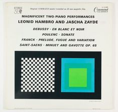 the back cover of an album with black and white squares