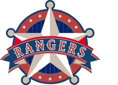 the rangers logo is shown in red, white and blue with stars on it's side