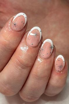 Trendy Christmas Nails, Celestial Nails, Nails Festive, Nails Photo, Festive Manicure, Celestial Magic, Short Almond Nails, Magic Nails, Short Almond