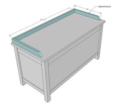 the measurements for an end table that is not in use, and has been drawn to show