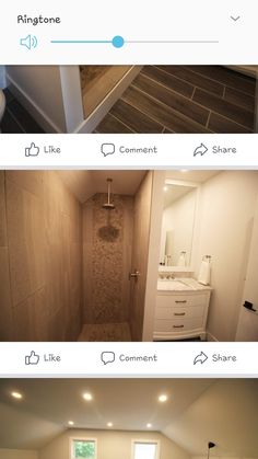 two pictures show the same bathroom in different rooms