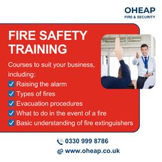 a flyer for a fire safety training with an image of a man giving the thumbs up