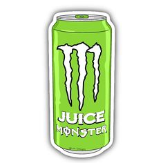 a can of juice with the monster logo on it