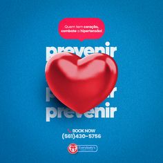 a red heart on top of a blue background with the words prevenir perernir