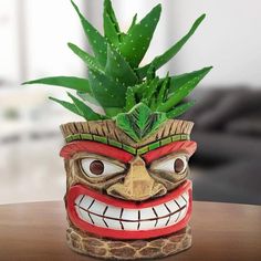 PRICES MAY VARY. 🙋‍♀️High Resin Quality: Our smiley face head planter made of high-density resin material.Sturdy and durable, can be placed indoors or outdoors for a long time, not afraid of rain or sun. (Plants are not included). 🎈Bottom Drainage Hole: The smiley flower pot have drainage holes at the bottom to let exceed water easily flow out, while maintaining good internal air circulation for healthier plant root growth. 🌸Perfect Planter Size: Opening Diameter is 3.5 inches, Bottom length Island Home Decor, Smiley Flower, Tiki Head, Lover Birthday, Face Planters, Growing Succulents, Head Planters, Sun Plants, Unique Faces