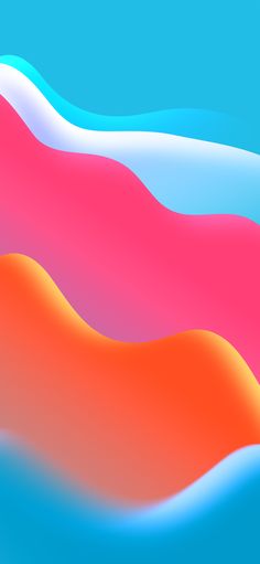 an abstract image of pink and orange waves on a blue background, with the top half partially submerged in water