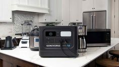 an appliance sitting on top of a kitchen counter next to a coffee maker