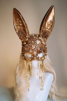 Bunny Mask Halloween, Intergalactic Fashion, Animal Masquerade, Boy Mask, Africa Burn, Rave Ideas, Mask Halloween Costume, Festival Fits