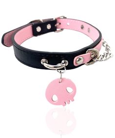 PRICES MAY VARY. 【Unique Women's Accessory】: Our PU leather choker collar is designed specifically for fashionable women, blending personality with elegance. The perfect fusion of black outer and pink inner rings showcases a blend of sweetness and avant-garde, while the adorable skull pendant adds a hint of spicy charm, making it an ideal choice to showcase women's individuality. 【High-Quality Materials】: Crafted from premium PU leather, This women choker collar necklace ensures both comfort and Black And Pink Gothic Outfit, Black Pink Accessories, Yami Kawaii Accessories, Pink And Black Accessories, Pastel Goth Accessories, Cute Pink Accessories, Human Collar, Thigh Choker, Chokers Aesthetic