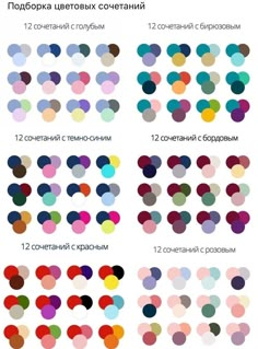 an image of different colored circles on a white background, with the words in russian and english