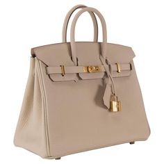 Hermes Handbag Birkin 25 Togo Craie Gold Hardware 2015. 2 Channel Handbags, Anderson Tartan, Birkin Bags, Hermes Birkin Handbags, Beige Handbags, Cheap Purses, Popular Handbags, Pink Handbags, Birkin 25