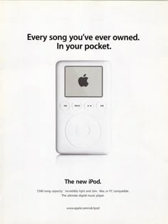 an advertisement for the new ipod is shown in this advertiser's handout