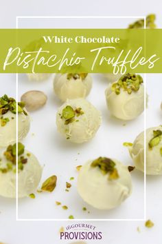 Image of pistachio truffles covered in crushed pistachios Pistachio Truffles, Pistachio Ganache, Rum Truffles, Amazing Cookie Recipes, Pistachio Cream, Truffle Recipe, Floral Cake, Chocolate Cream, Candy Making