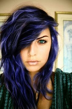 Great color Hair Color Blue, Scene Hair, Dye My Hair, Hair Envy, Grunge Hair, Love Hair, Great Hair, Hairstyles Haircuts, Ombre Hair