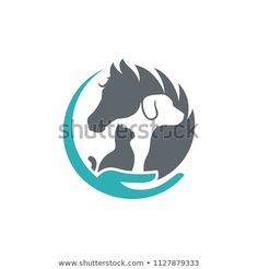 a horse and dog logo with the moon in the background stock photo © shutterstocker