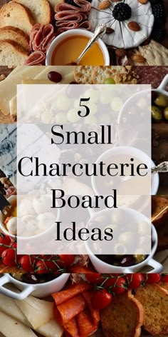 5 images of different charcuterie boards that all look so delicious! Charcuterie Board For Two People, Simple Elegant Charcuterie Board, Setting Up A Charcuterie Board, Charcuterie For Two People, Small Food Boards Ideas, Cheeses For Charcuterie Board Ideas, Charchuttere Board Ideas Fall, Small Chauctier Board Ideas, Chaquteri Boards