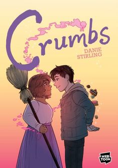 a man and woman standing next to each other with the words crumbs on them