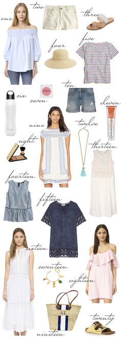 Cape Cod Packing List. More Cape Cod Style, Gingham Top, Travel Clothes, Packing Lists, Travel Outfit Summer, Martha's Vineyard, Blue Embroidery, What To Pack, Travel Light